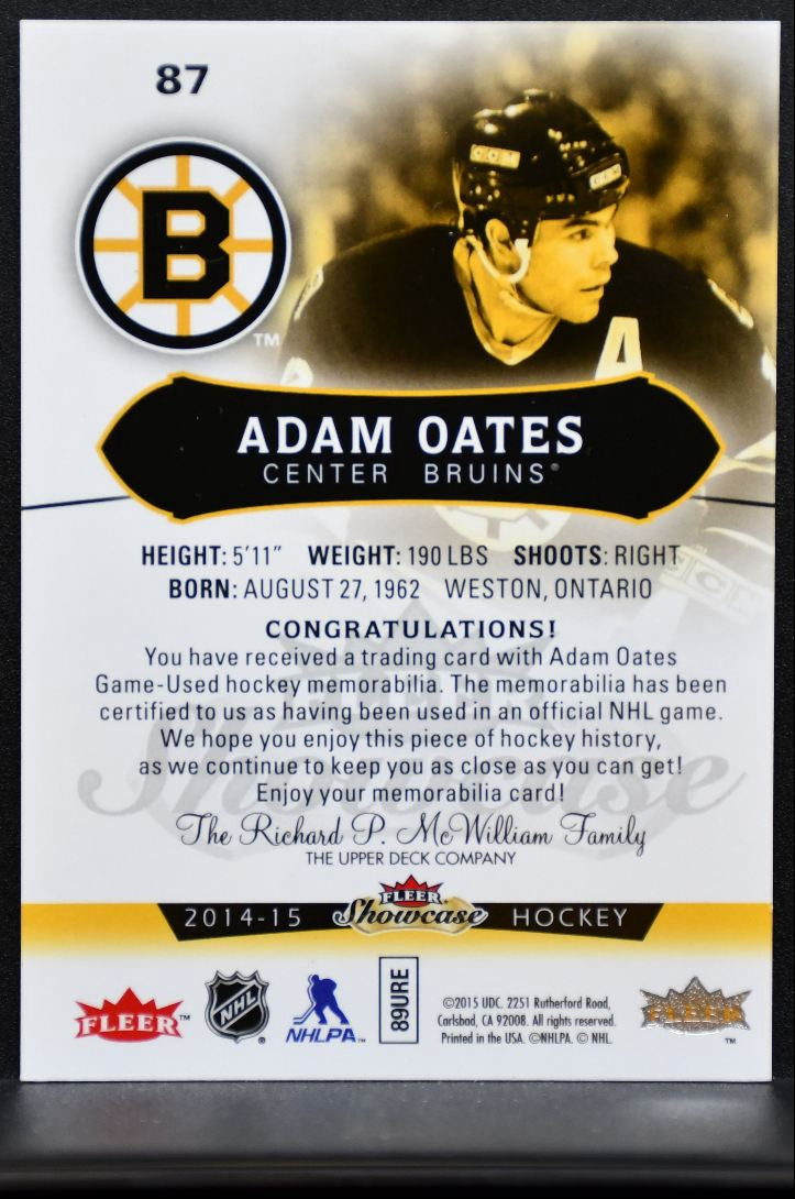 2014-15 Fleer Showcase Red Glow Adam Oates 87 Boston Bruins 02/36 Jersey 7238