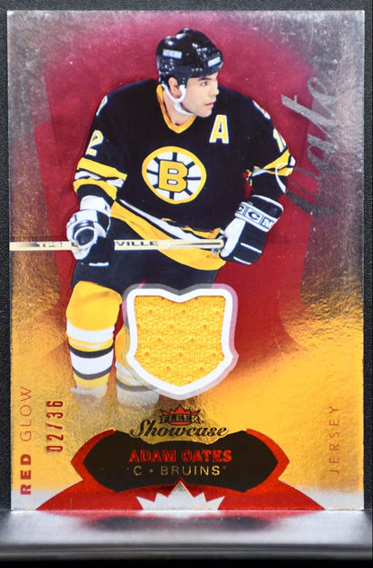 2014-15 Fleer Showcase Red Glow Adam Oates 87 Boston Bruins 02/36 Jersey 7238