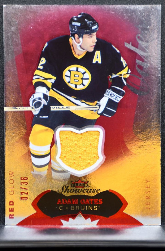 2014-15 Fleer Showcase Red Glow Adam Oates 87 Boston Bruins 02/36 Jersey 7238