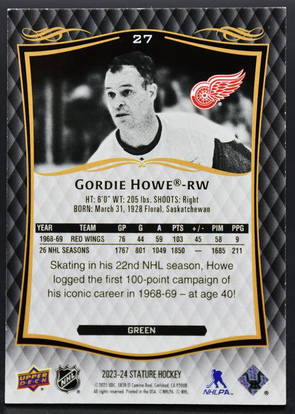 2023-24 UD Stature Gordie Howe 27 Detroit Red Wings 293/375
