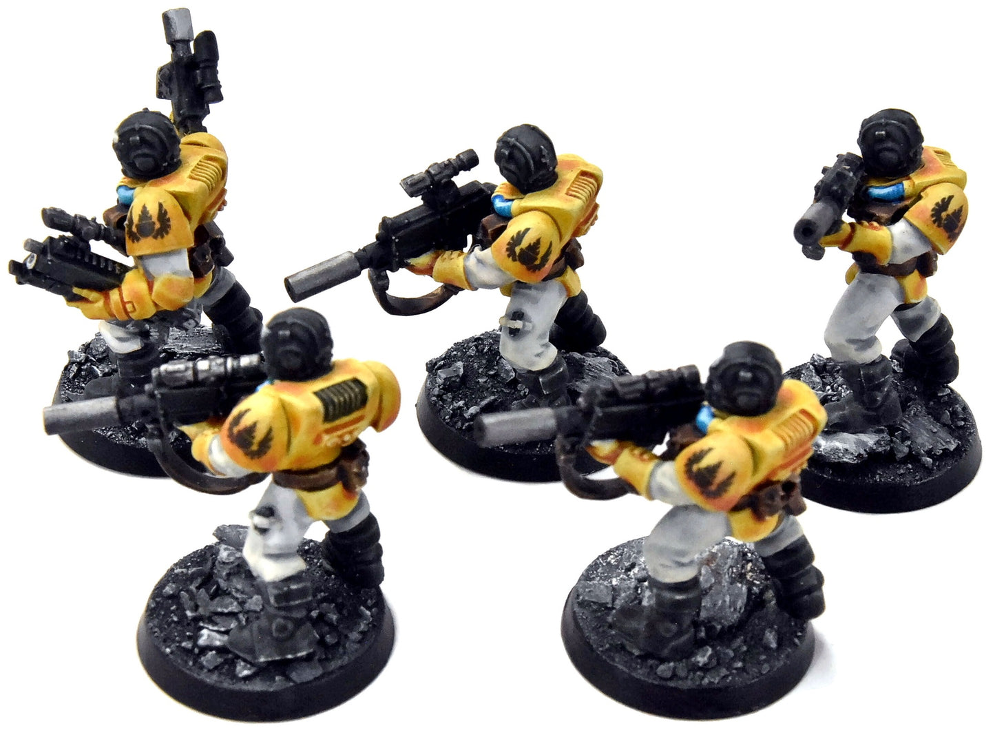 SPACE MARINES Imperial Fists 5 Scout Marines #3 WELL PAINTED Warhammer 40K