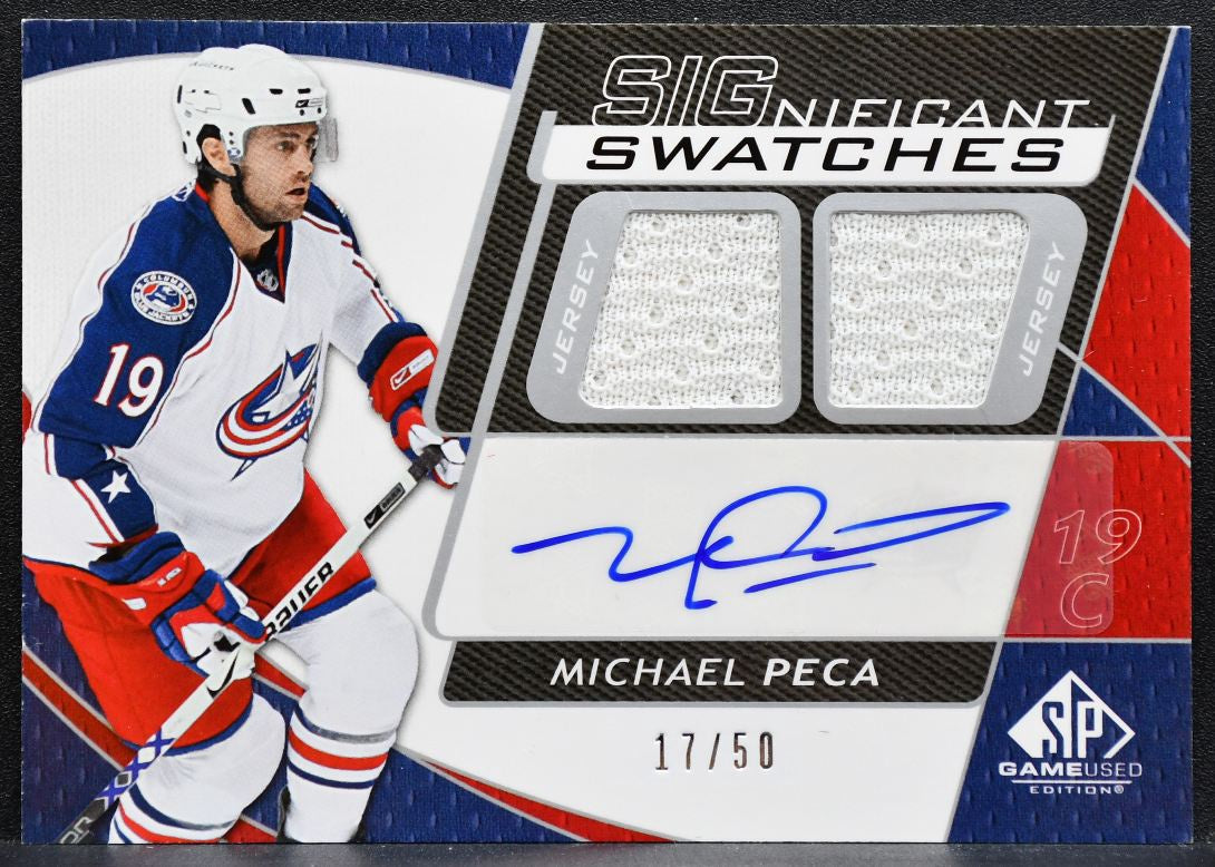 2008-09 SP Game Used SIGnificant Swatches Michael Peca Auto 17/50 Jersey 1991