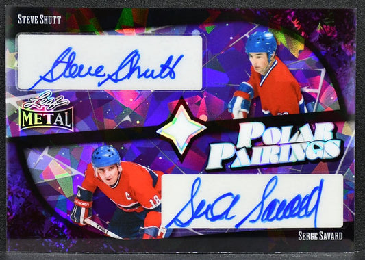 2025-26 Leaf Metal Polar Pairings Steve Shutt/Serge Savard PP-31 Auto 1/1