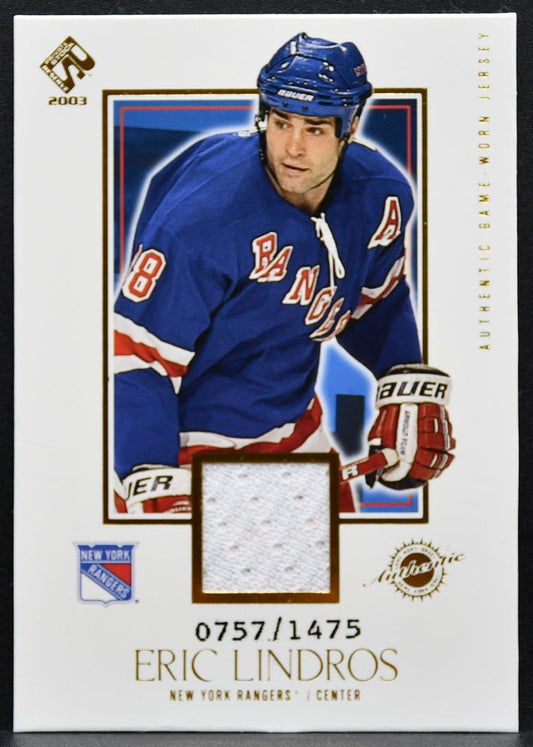 2002-03 Pacific Private Stock Reserve Eric Lindros Rangers 0757/1475 Jersey 2908