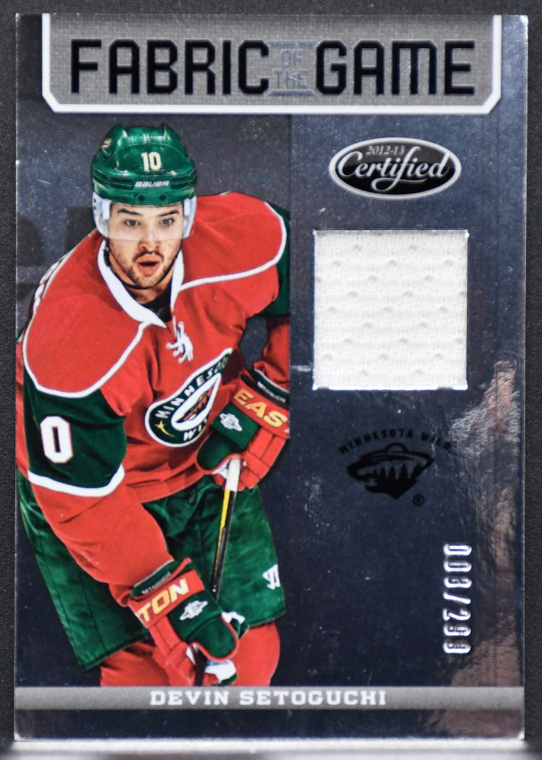 12-13 Panini Certified Fabric of the Game Devin Setoguchi Wild /299 Jersey 2920