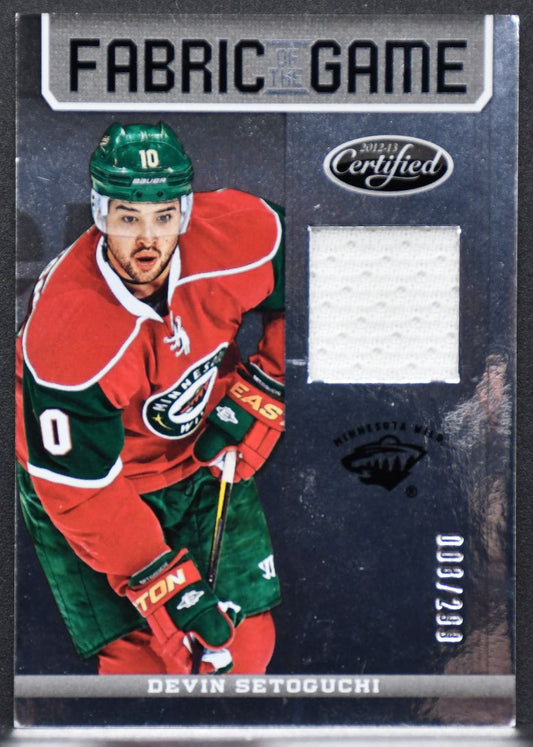 12-13 Panini Certified Fabric of the Game Devin Setoguchi Wild /299 Jersey 2920