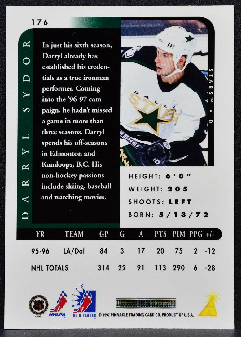 1996-97 Pinnacle Be a Player Autographs Darryl Sydor 176 Dallas Stars Auto 5355
