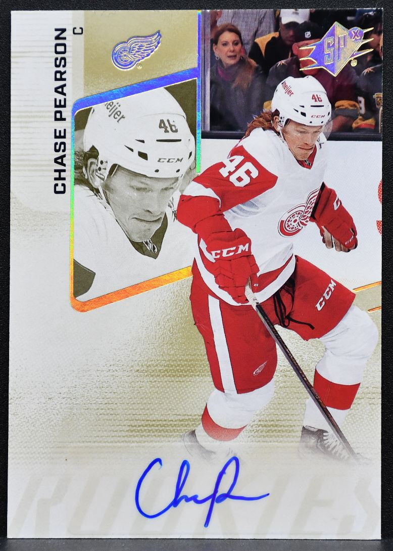 2022-23 SPx Rookies Auto Chase Pearson 183 Detroit Red Wings RC Auto 1445