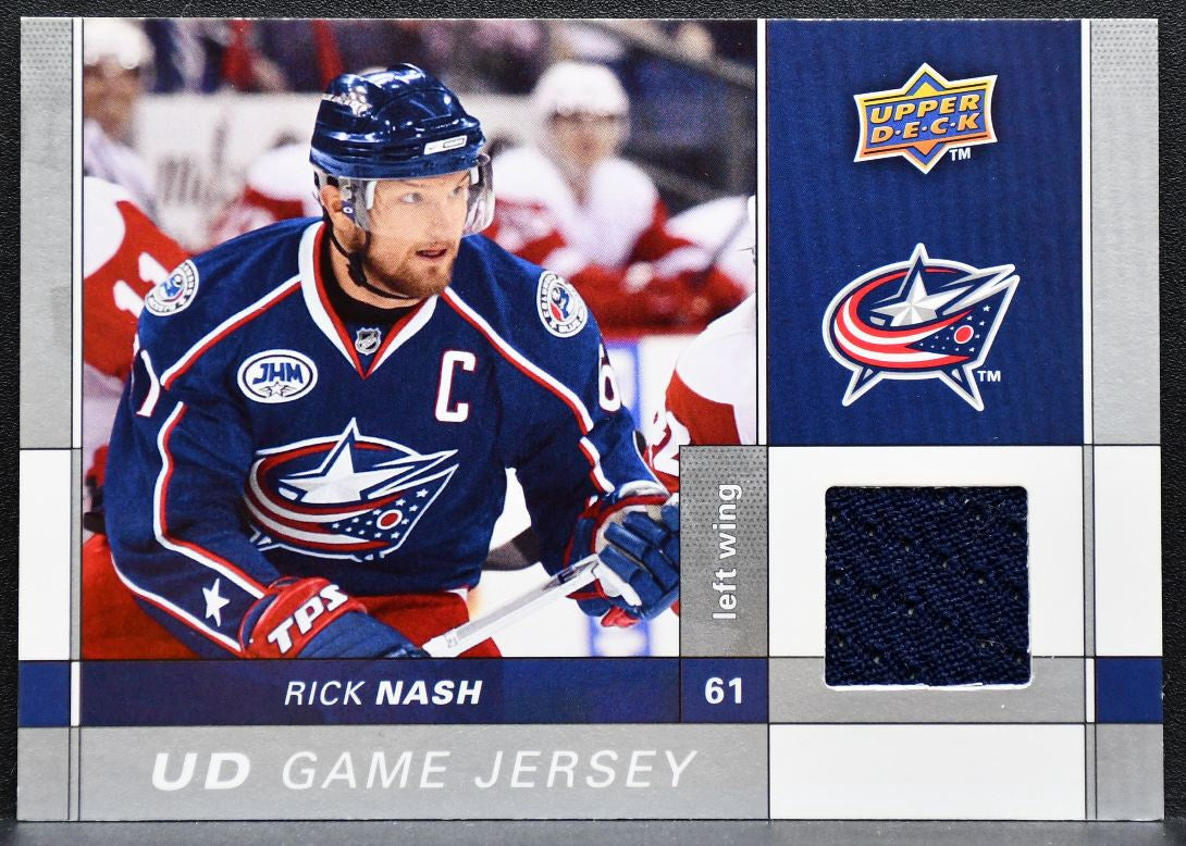 2009-10 Upper Deck Series 1 UD Game Jerseys Rick Nash GJ-RN Jackets Jersey 8476