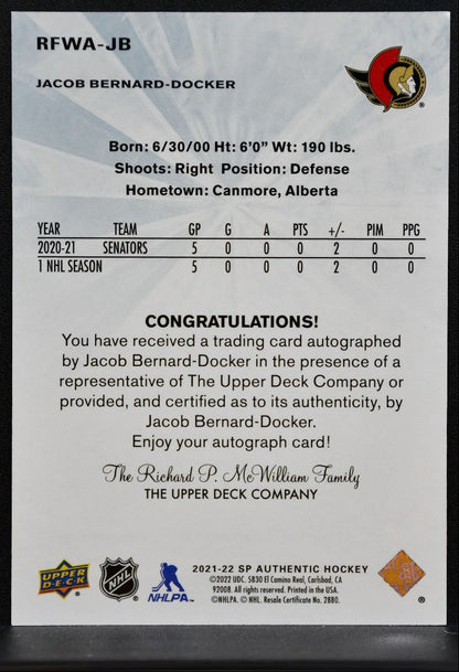 2021-22 SP Authentic 11-12 Retro FW Auto Bernard-Docker RC Auto 032/499 2645