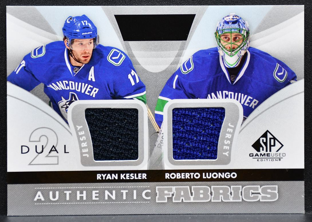 2012-13 SP Game Used Authentic Fabrics Dual Kessler/Luongo Canucks Jersey 0783