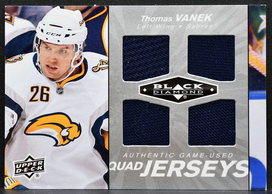 2010-11 UD Black Diamond Jerseys Quad Thomas Vanek QJ-TV Sabres Jersey 3025