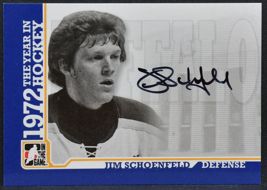 2009-10 In The Game 1972 Year Hockey Autographs Jim Schoenfeld A-JS Auto 5102