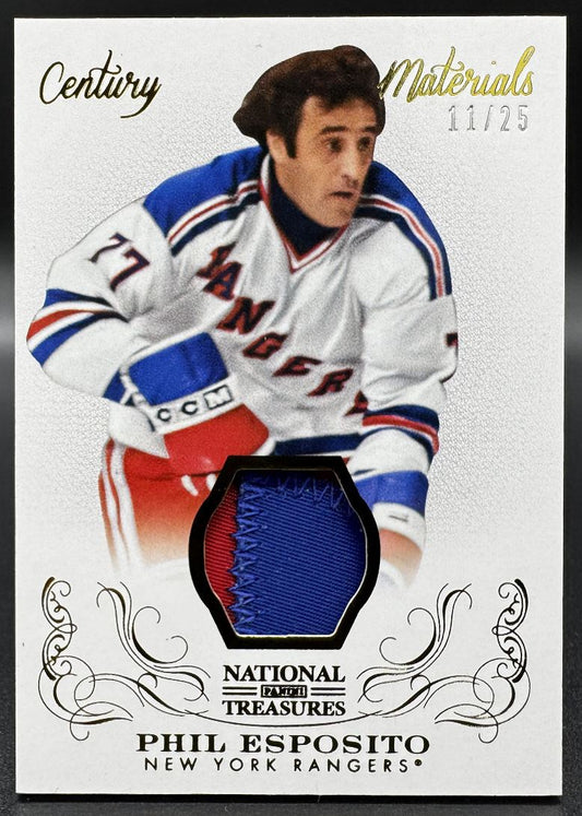 2013-14 Panini National Treasures Century Materials Phil Esposito /25 Patch