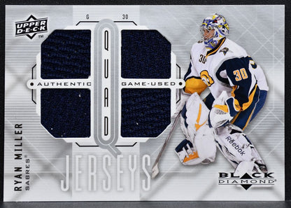 2009-10 UD Black Diamond Jerseys Quad Ryan Miller QJ-RM Sabres Jersey 5579