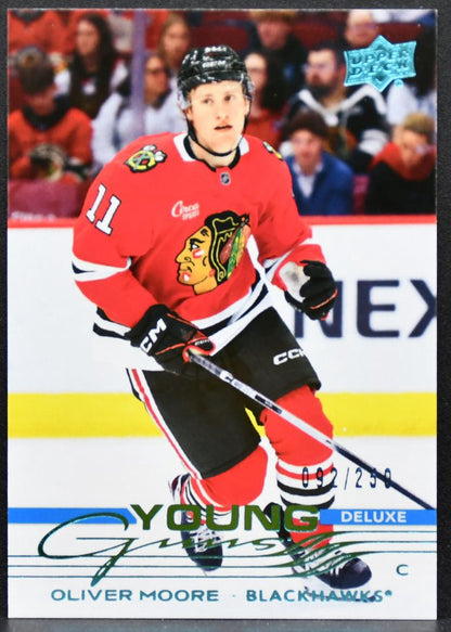 2025-26 UD Series 1 Young Guns Oliver Moore 216 Chicago Blackhawks RC 092/250 9325