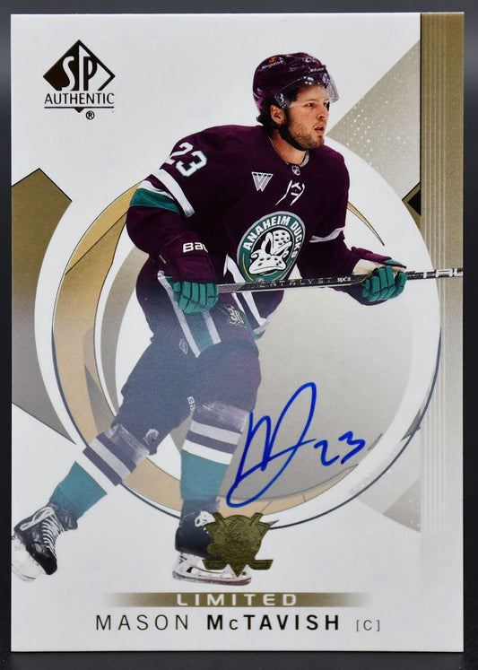 2024-25 SP Authentic Mason McTavish 59 Anaheim Ducks Auto