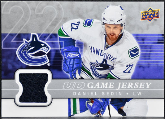 2008-09 Upper Deck Series 1 UD Game Jersey Daniel Sedin Canucks Jersey 0399