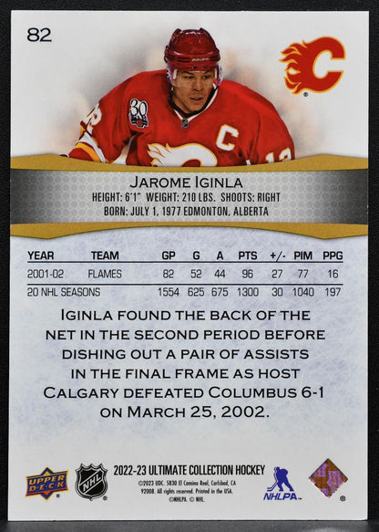 2022-23 Upper Deck Ultimate Collection Blue Jarome Iginla 82 Flames 18/99 9386