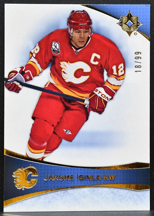 2022-23 Upper Deck Ultimate Collection Blue Jarome Iginla 82 Flames 18/99 9386