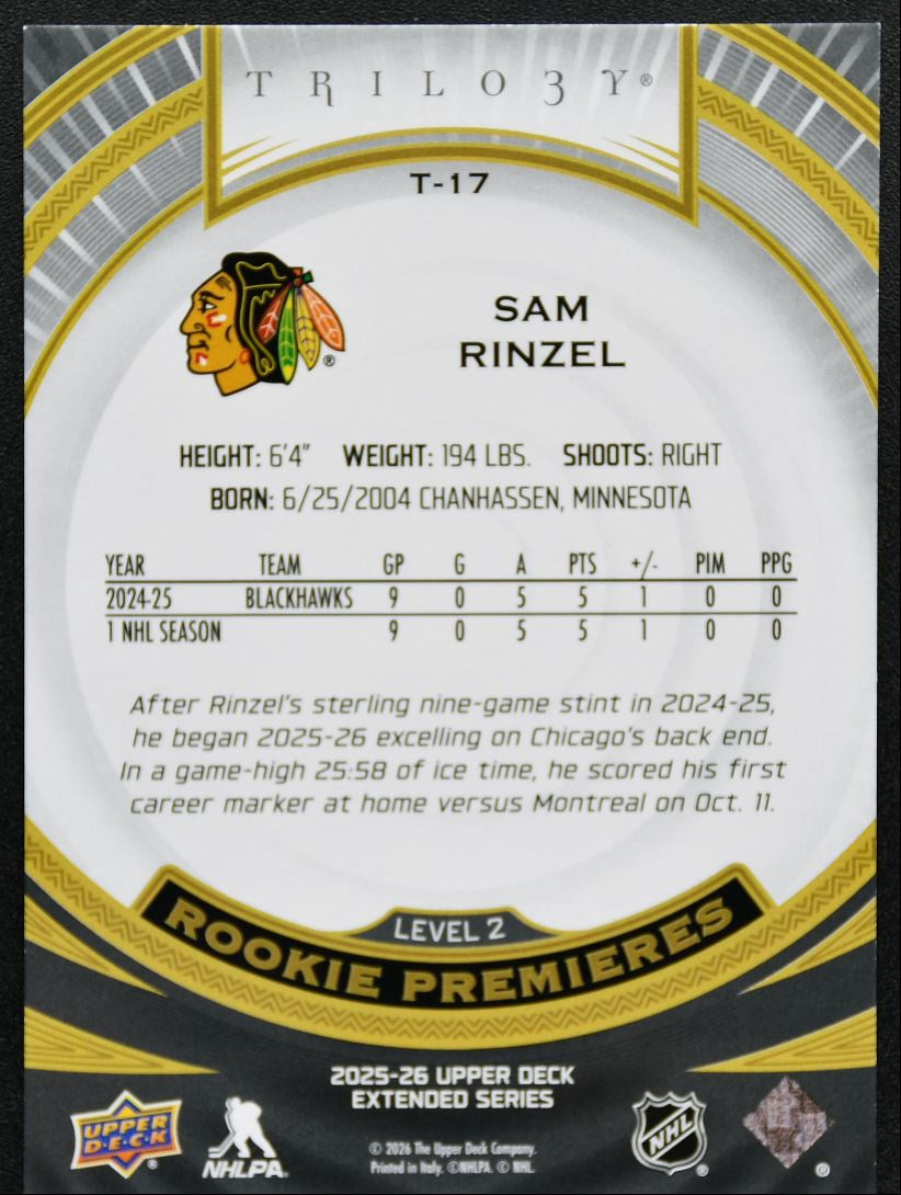 2025-26 UD Extended Series Trilogy Premieres Level 2 Rinzel RC 463/499 8624