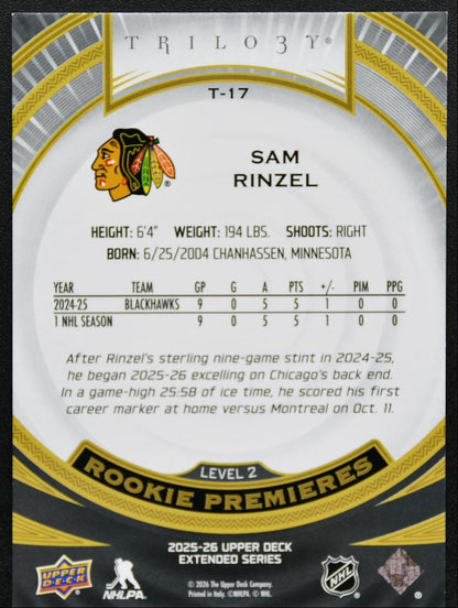 2025-26 UD Extended Series Trilogy Premieres Level 2 Rinzel RC 463/499 8624