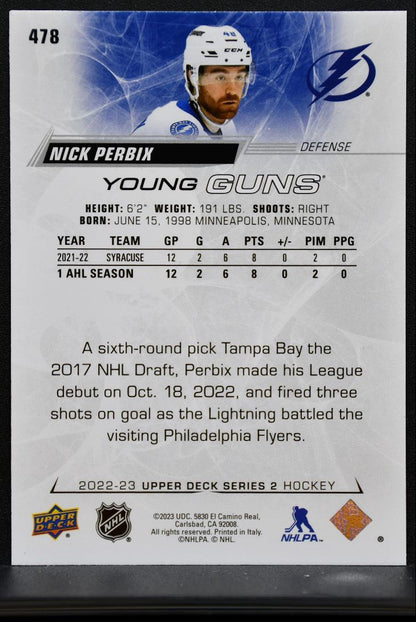 2022-23 Upper Deck Series 2 Young Guns Nick Perbix Tampa Bay Lightning RC 1594