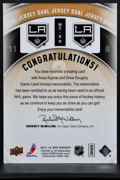 2011-12 SPx Winning Combos Dual Jersey Kopitar/Doughty Jersey 3323