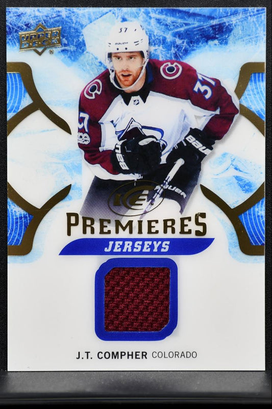 2017-18 UD Ice Premieres Jerseys Compher Colorado Avalanche RC Jersey 9172