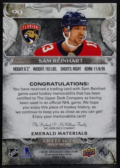 2024-25 UD Artifacts Sam Reinhart 90 Florida Panthers 23/65 Patch