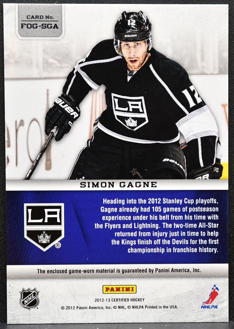 2012-13 Panini Fabric of the Game Mirror Hot Box Gagne 11/75 Jersey 5406