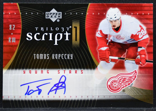 2007-08 UD Trilogy Script One Young Stars Tomas Kopecky Red Wings Auto 6402
