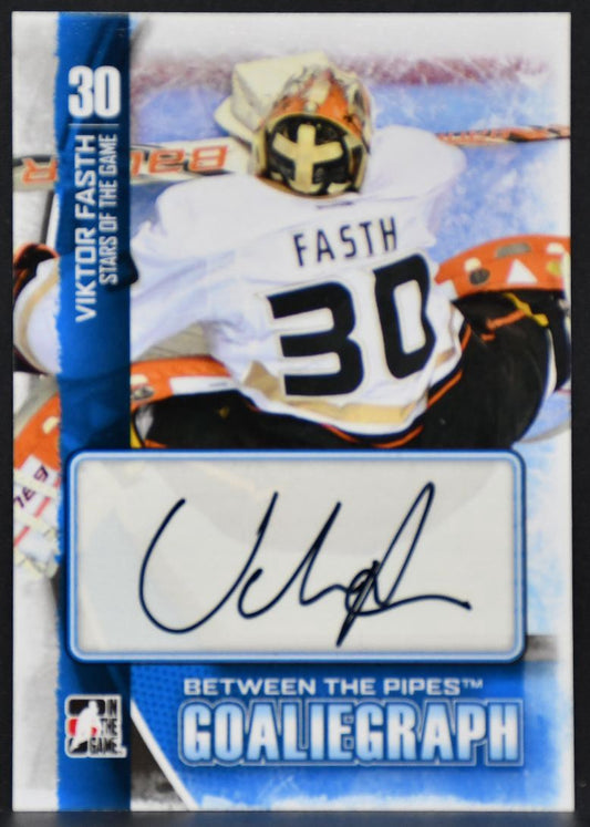 2013-14 In The Game Between the Pipes Goaliegraphs Viktor Fasth A-VF Auto 9741