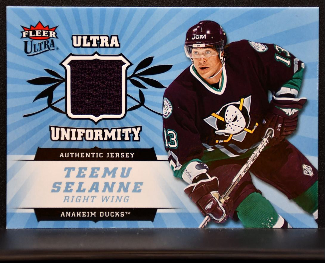 2006-07 Fleer Ultra Uniformity Teemu Selanne U-TS Anaheim Ducks Jersey 5753
