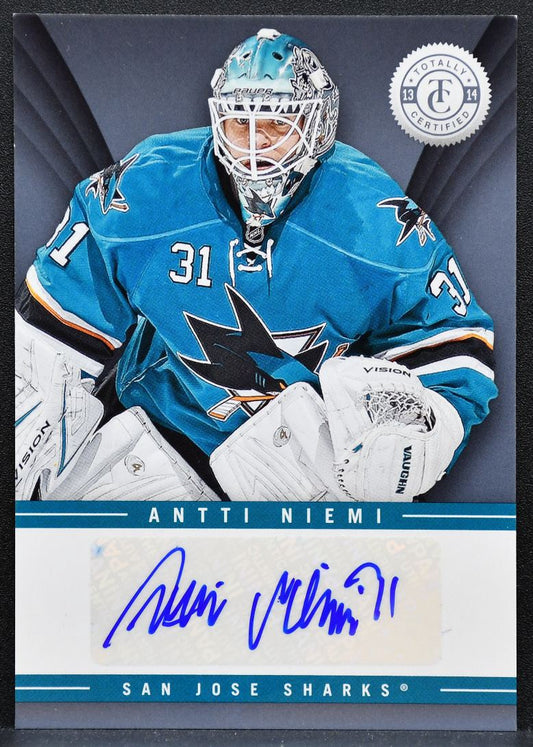 2013-14 Panini Totally Certified Signatures Antti Niemi TS-AN Sharks Auto 2640