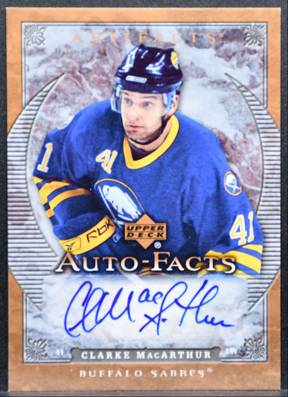 2007-08 Upper Deck Artifacts Auto-Facts Clarke MacArthur AF-CM Sabres Auto 0642