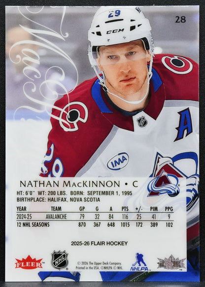 2025-26 Flair Nathan MacKinnon 28 Colorado Avalanche 4926