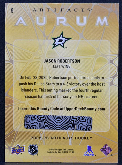 2025-26 Upper Deck Artifacts Aurum Jason Robertson 9 Dallas Stars 3192