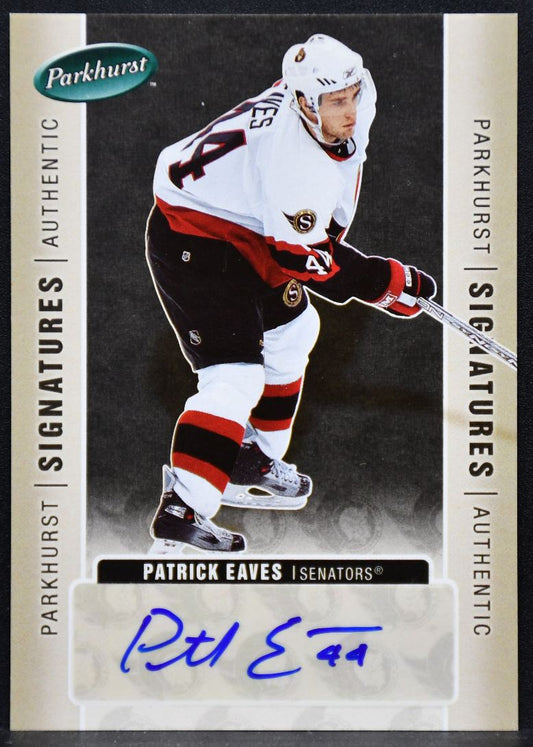 2005-06 Parkhurst Signatures Patrick Eaves PE Ottawa Senators Auto 3832