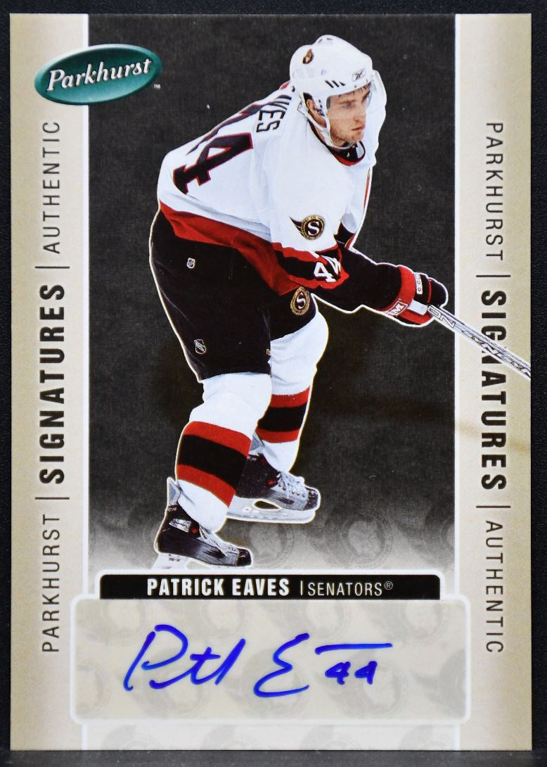 2005-06 Parkhurst Signatures Patrick Eaves PE Ottawa Senators Auto 3832