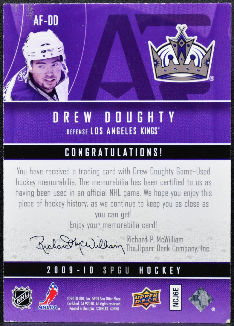 2009-10 SP Game Used Authentic Fabrics Doughty Jersey 1410