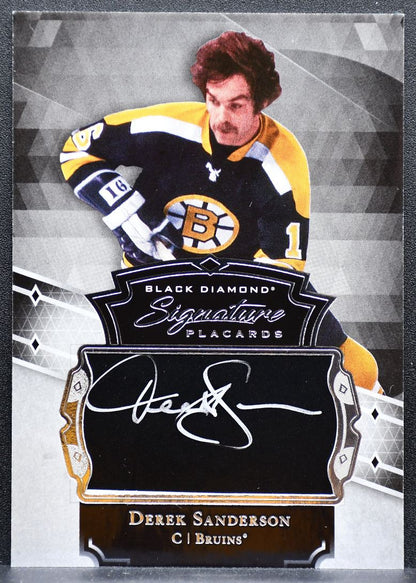 2017-18 UD Black Diamond Signature Placards Derek Sanderson Bruins Auto 9428