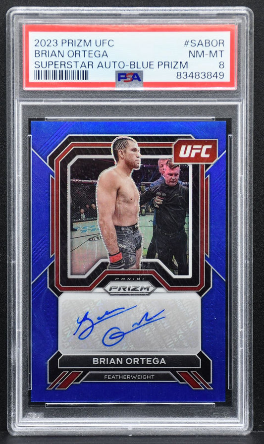 2023-24 Panini Prizm UFC Superstar Auto - Blue Prizm Brian Ortega SA-BOR Auto 49