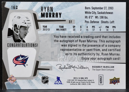 2013-14 SPx Rookie Auto Dual Jersey Ryan Murray Blue Jackets Auto Jersey 8610