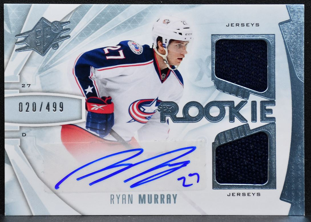 2013-14 SPx Rookie Auto Dual Jersey Ryan Murray Blue Jackets Auto Jersey 8610