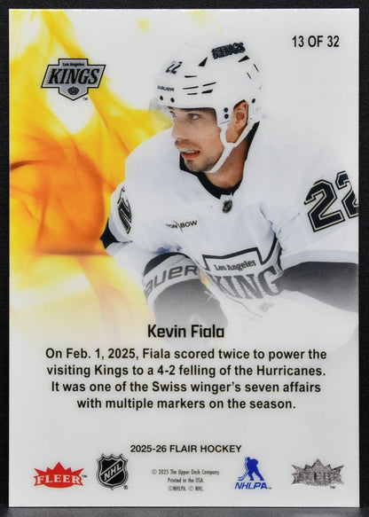 2025-26 Flair Hot Hues Kevin Fiala 13 Los Angeles Kings 4674