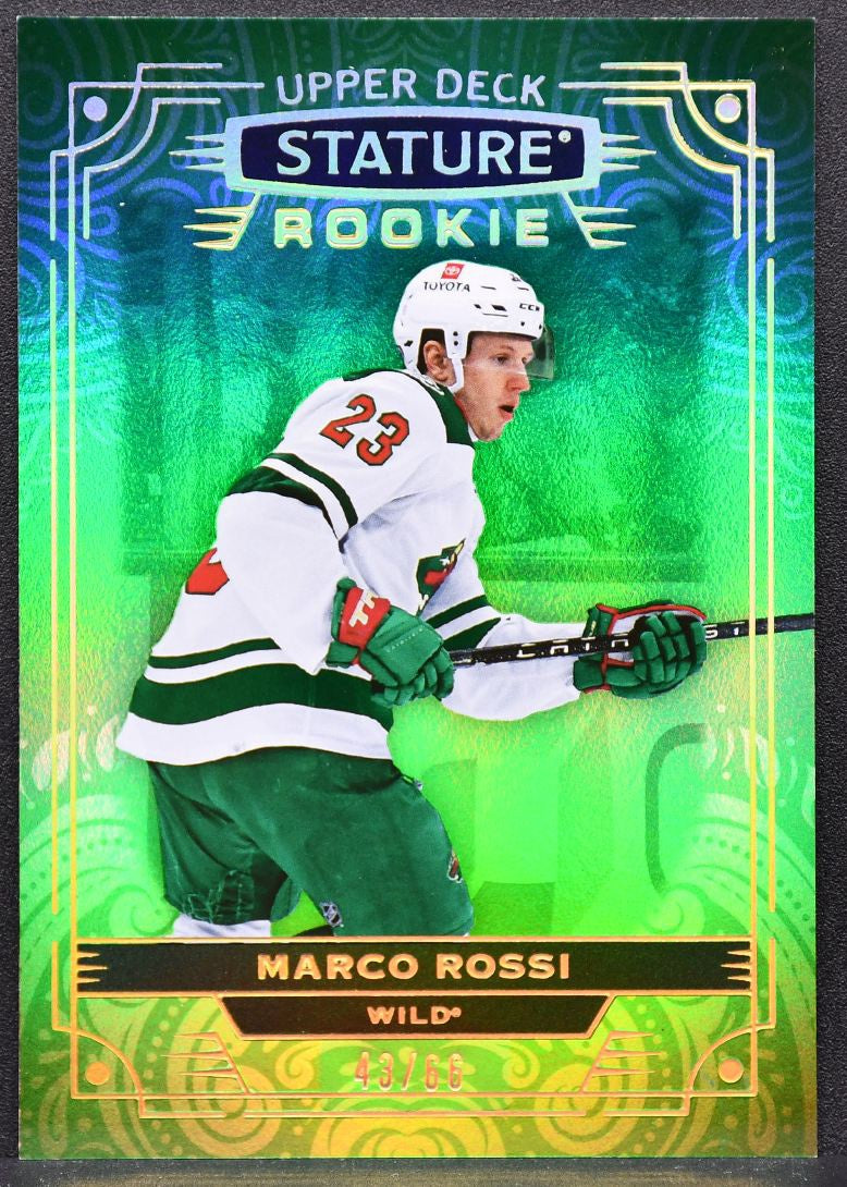 2022-23 Upper Deck Stature Rookie Green Marco Rossi 128 Minnesota Wild RC 43/66 9003
