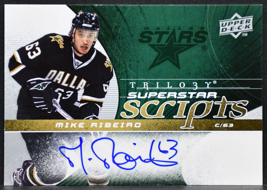 2008-09 UD Trilogy Superstar Scripts Mike Ribeiro SS-MR Dallas Stars Auto