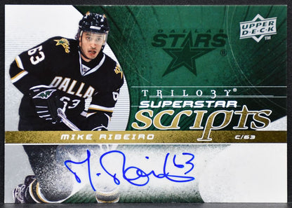 2008-09 UD Trilogy Superstar Scripts Mike Ribeiro SS-MR Dallas Stars Auto