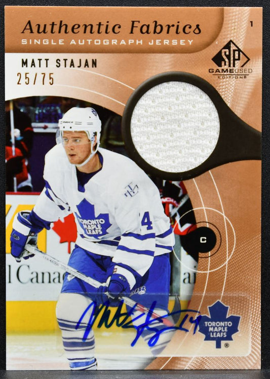 2006-07 SP Game Used Authentic Fabrics Auto Matt Stajan Auto Jersey 1801